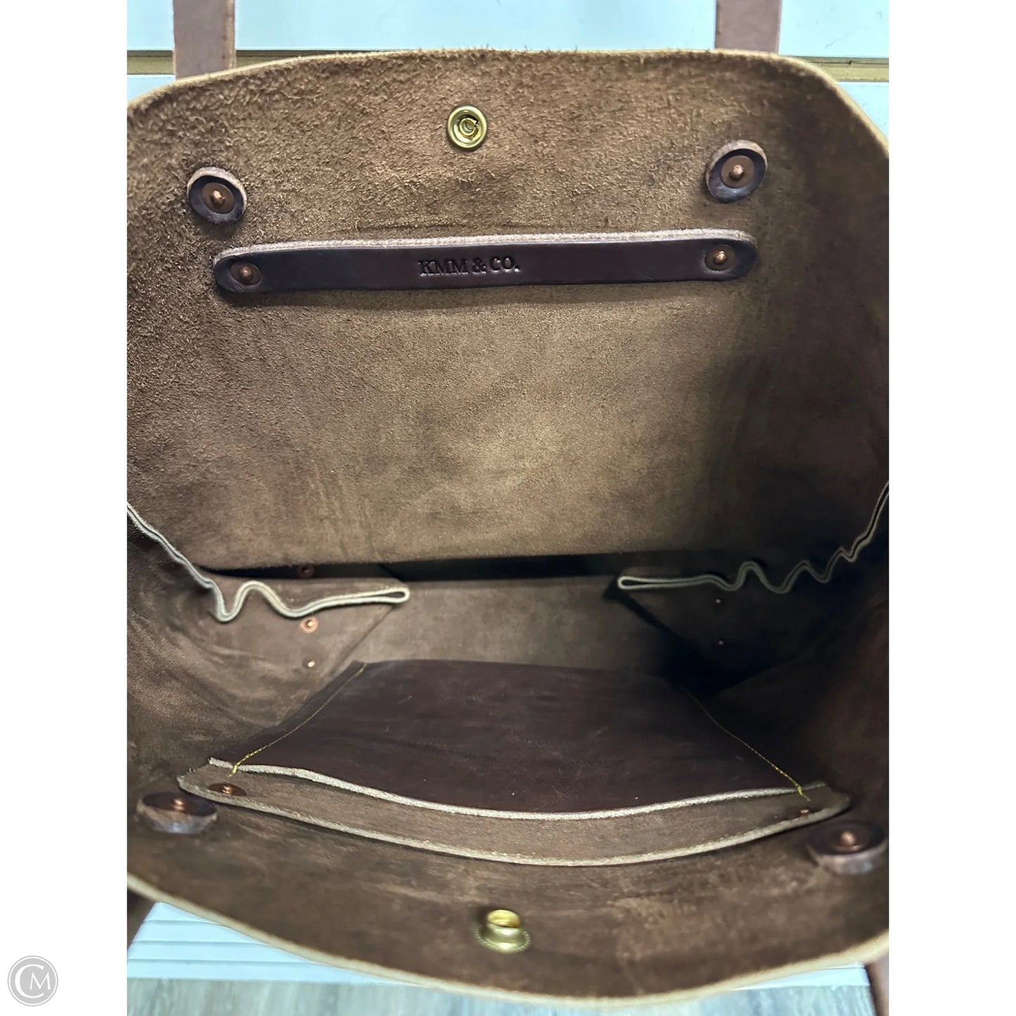 Handbag Leather By KMM&Co., Size: Large