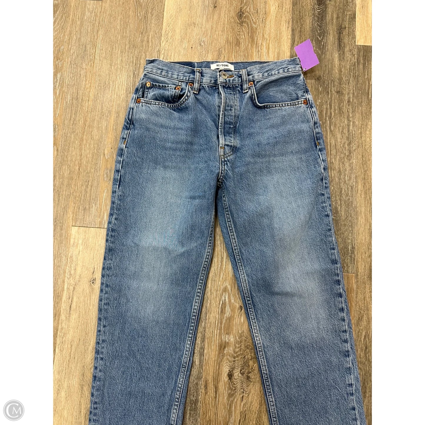 Jeans Straight By Re/Done In Blue Denim, Size: 4