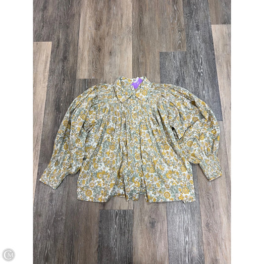 Blouse Long Sleeve By Mirth In Green, Size: S