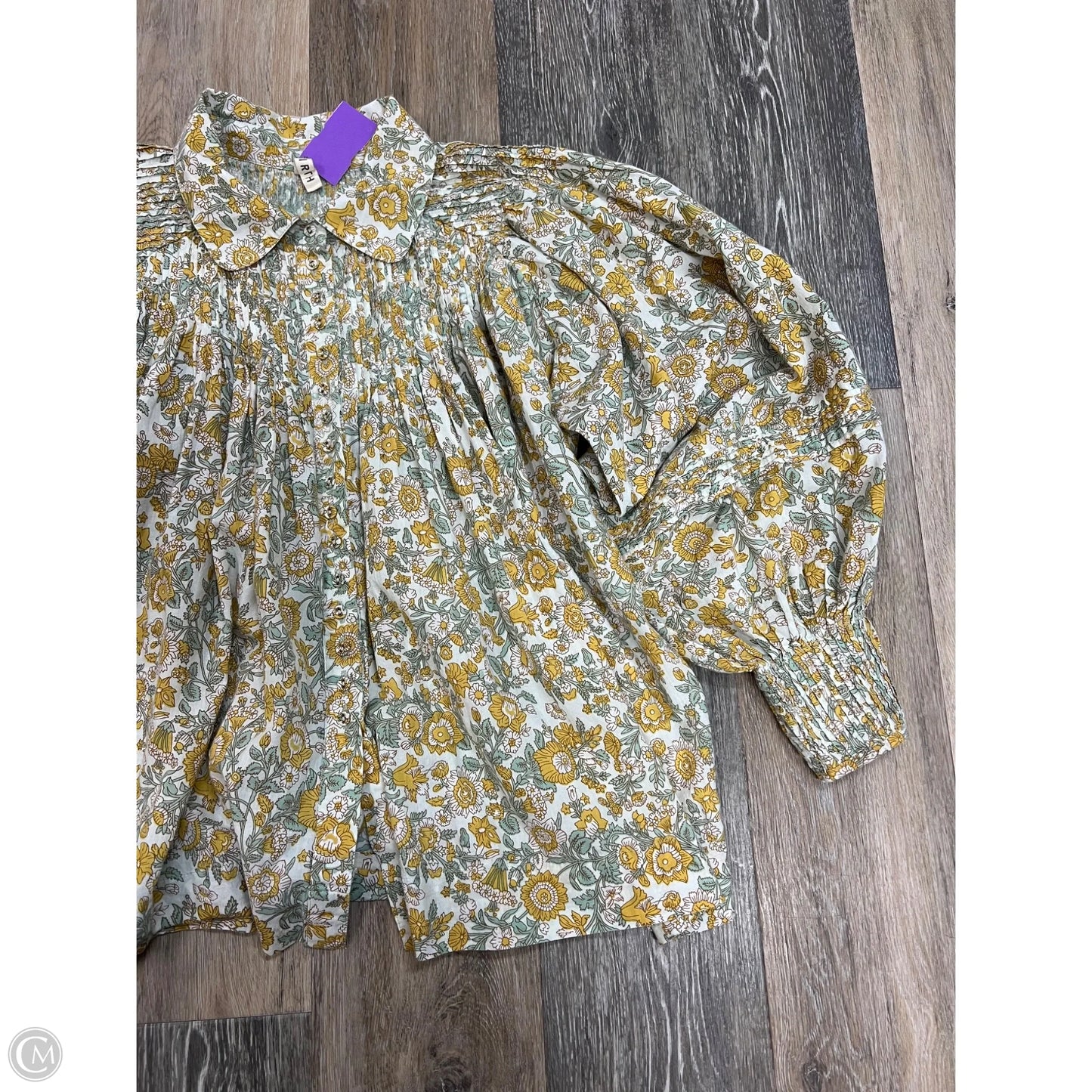Blouse Long Sleeve By Mirth In Green, Size: S