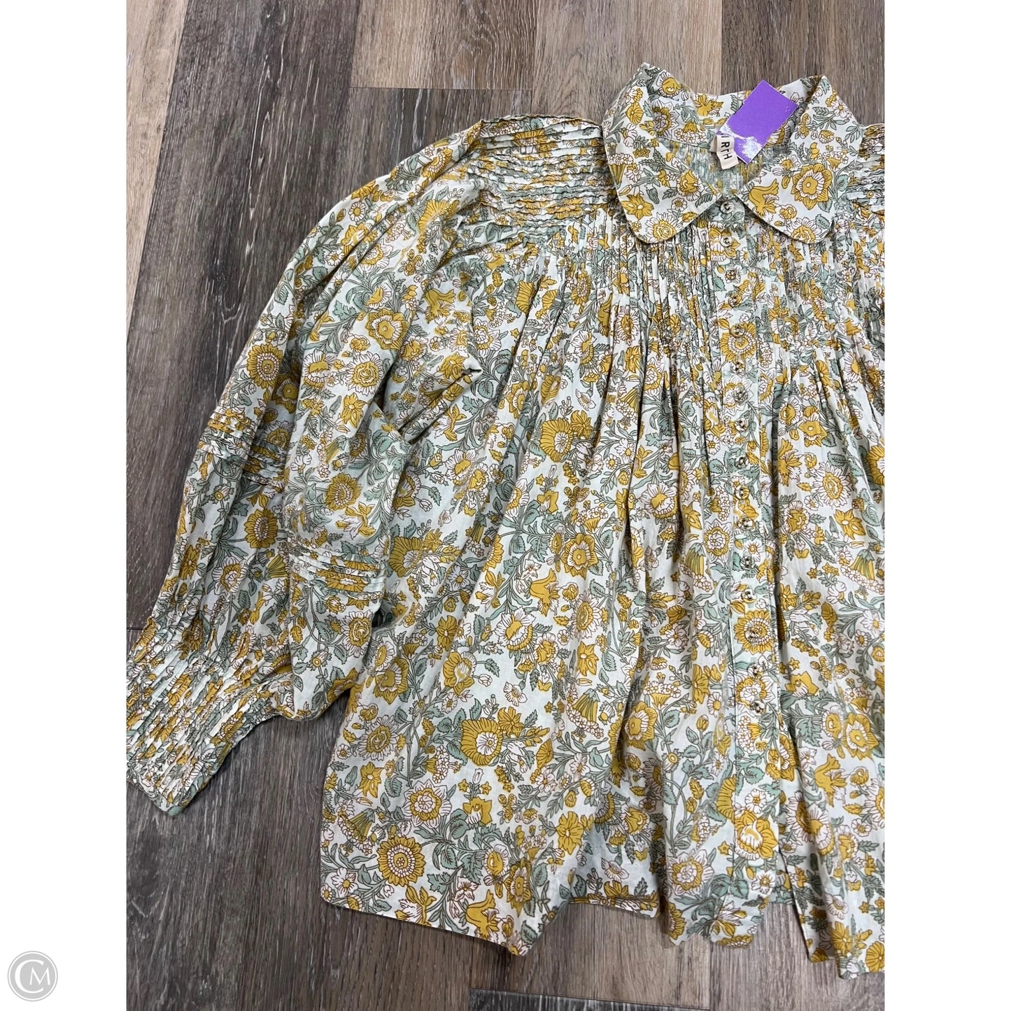 Blouse Long Sleeve By Mirth In Green, Size: S