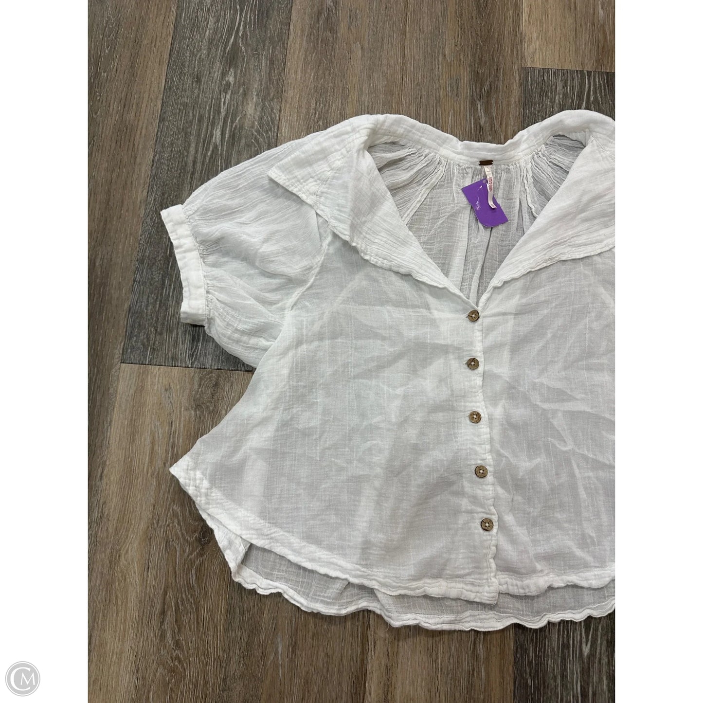 Blouse Short Sleeve By Free People In White, Size: S