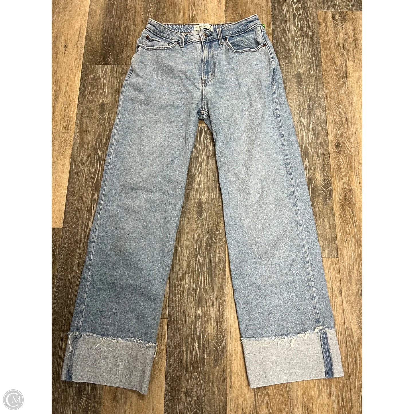 Jeans Wide Leg By Abercrombie And Fitch In Blue Denim, Size: 8l