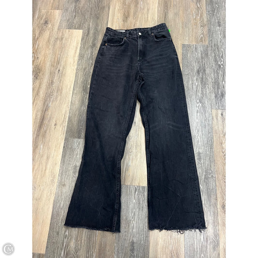 Jeans Wide Leg By Zara In Black Denim, Size: 8