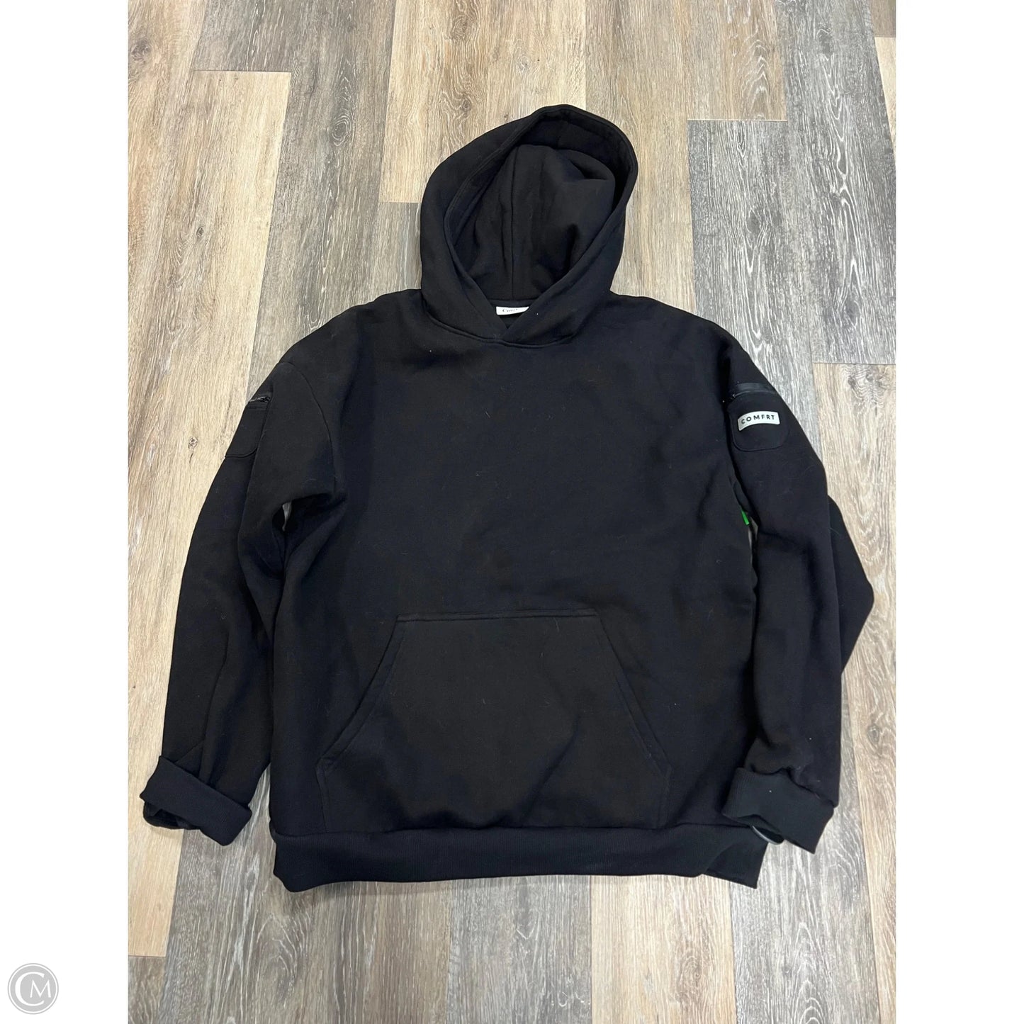 Sweatshirt Hoodie By Comfrt In Black, Size: 2x