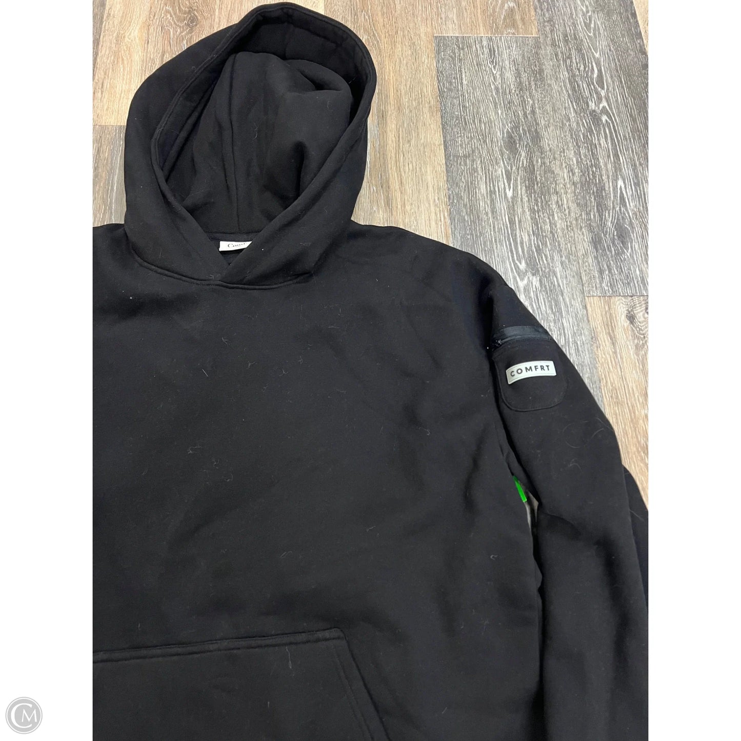 Sweatshirt Hoodie By Comfrt In Black, Size: 2x
