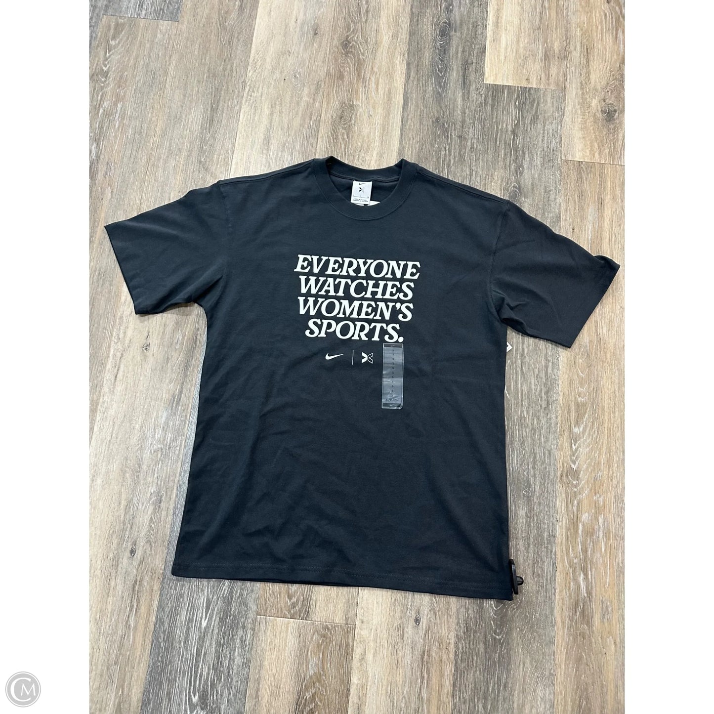 Athletic Top Short Sleeve By Nike Apparel In Black, Size: S