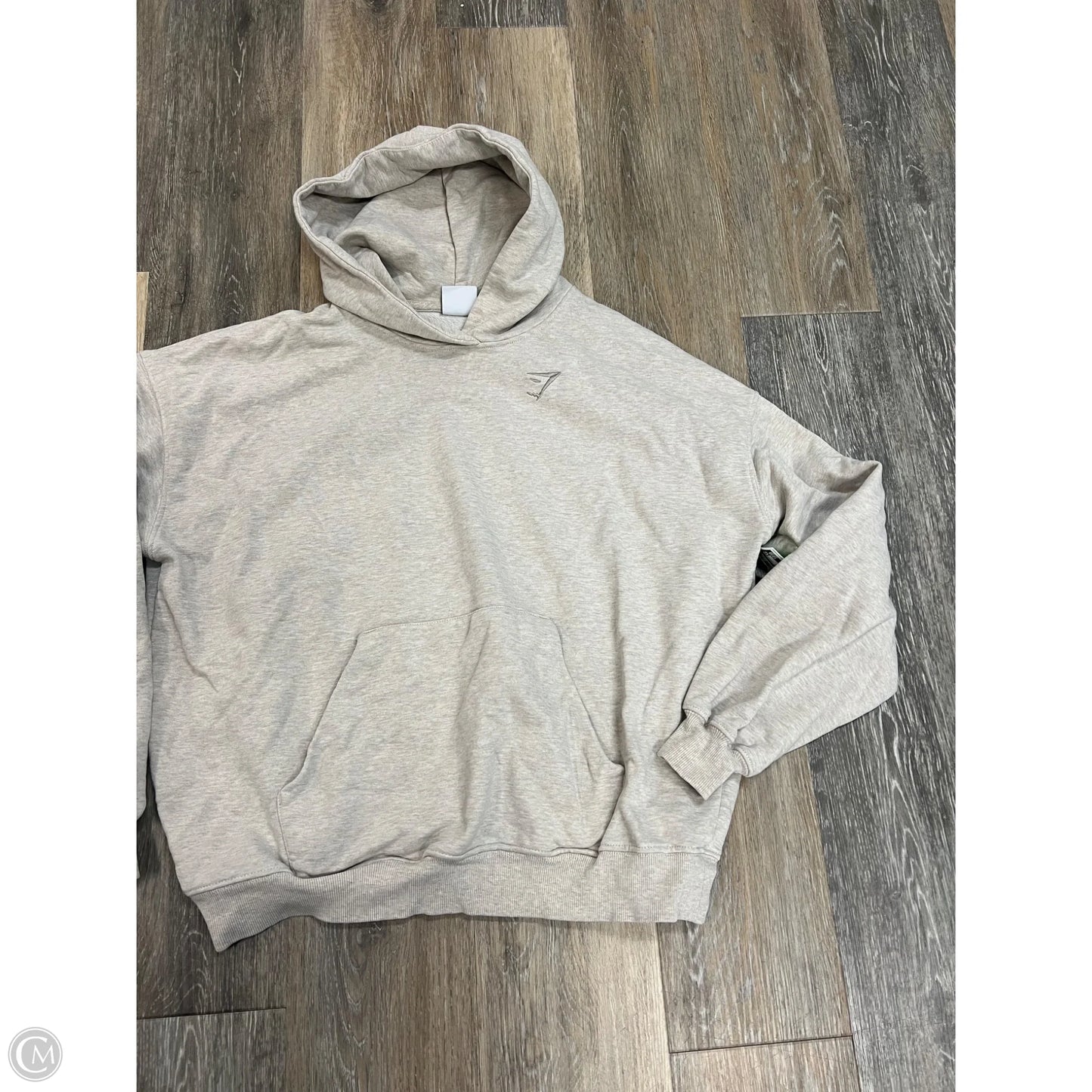 Athletic Sweatshirt Hoodie By Gym Shark In Cream, Size: S
