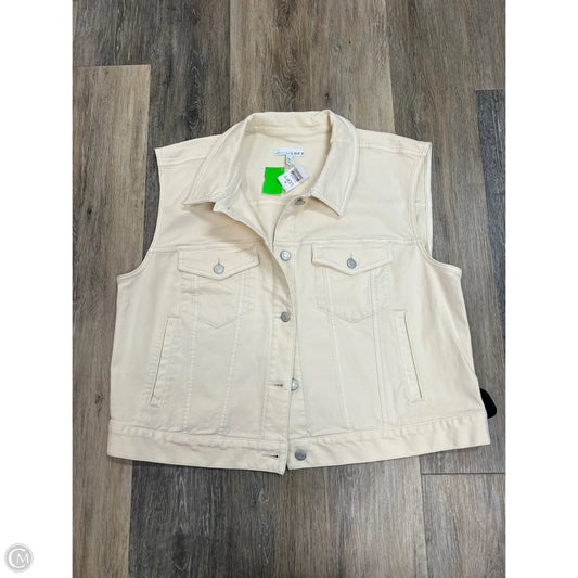 Vest Denim By Loft In Cream, Size: Xl