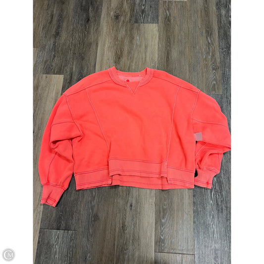 Athletic Sweatshirt Crewneck By Free People In Peach, Size: S
