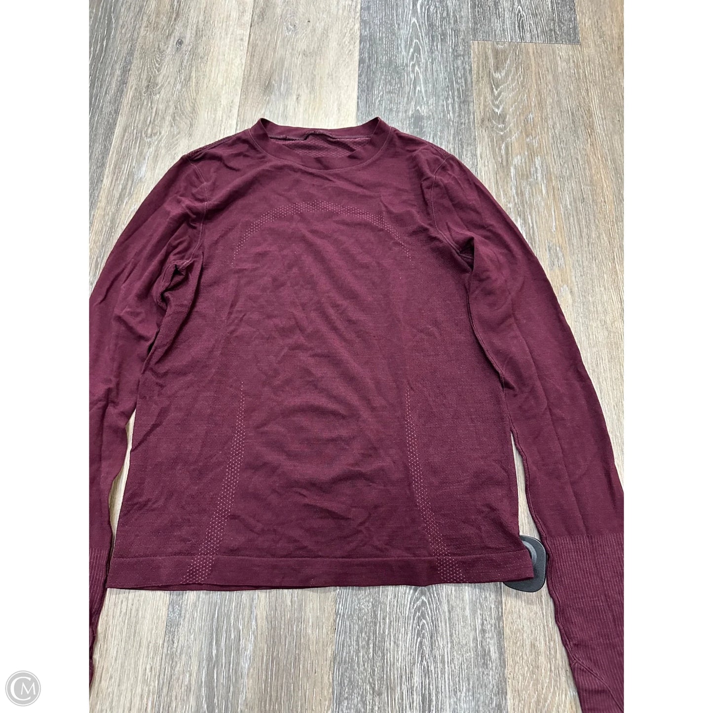 Athletic Top Long Sleeve Collar By Lululemon In Maroon, Size: 2