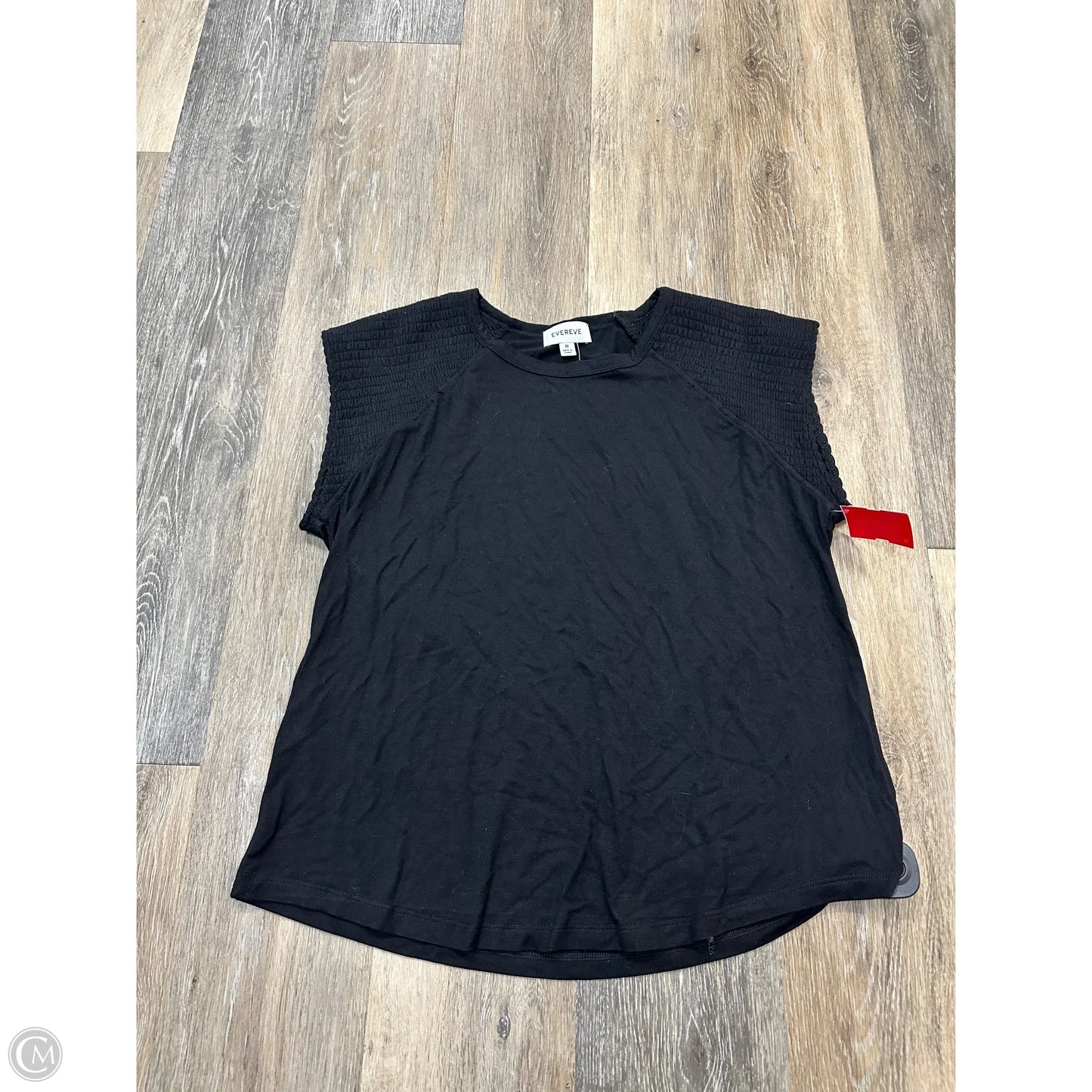 Top Short Sleeve By Evereve In Black, Size: M