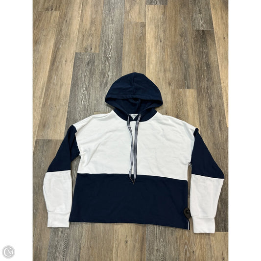 Sweatshirt Hoodie By Evereve In Blue & White, Size: L