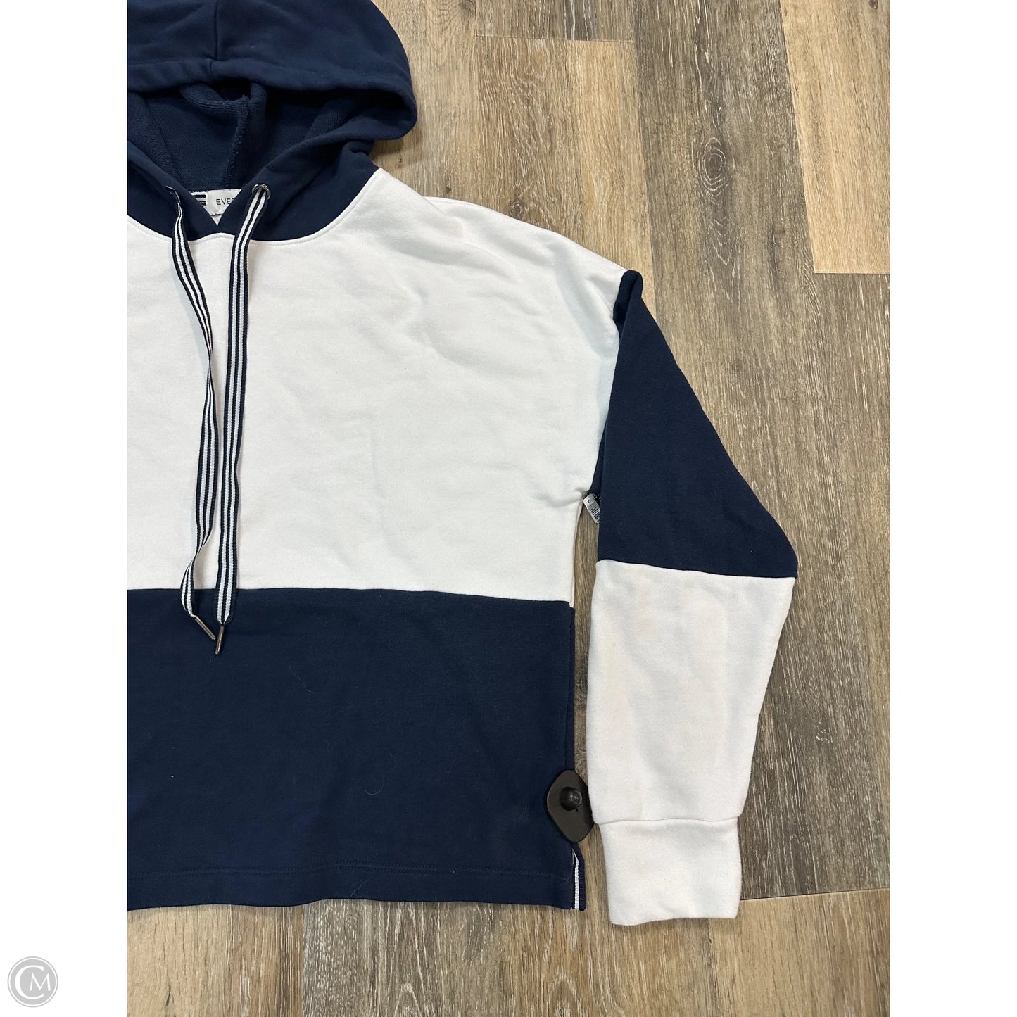 Sweatshirt Hoodie By Evereve In Blue & White, Size: L