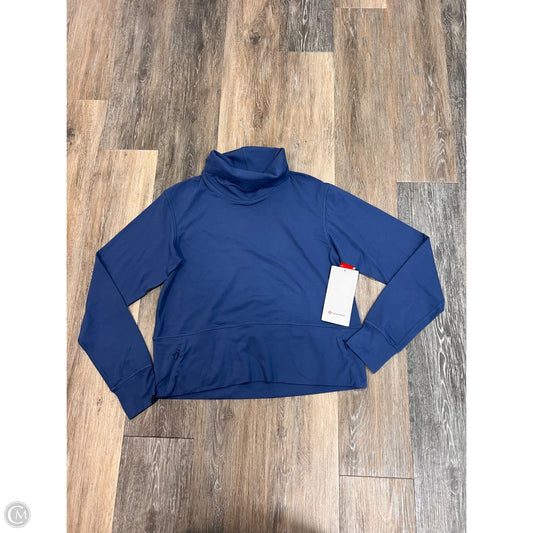 Athletic Top Long Sleeve Collar By Lululemon In Blue, Size: 4