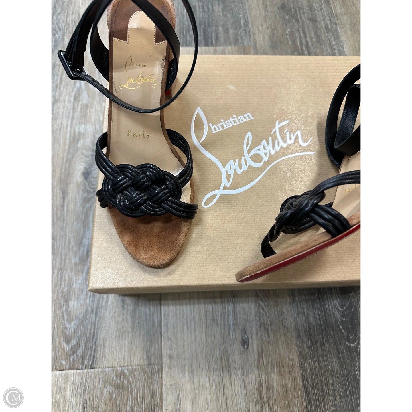 -Shoes Luxury Designer By Christian Louboutin In Black, Size: 6.5