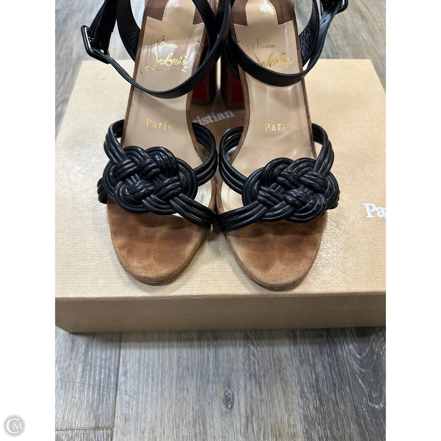 -Shoes Luxury Designer By Christian Louboutin In Black, Size: 6.5