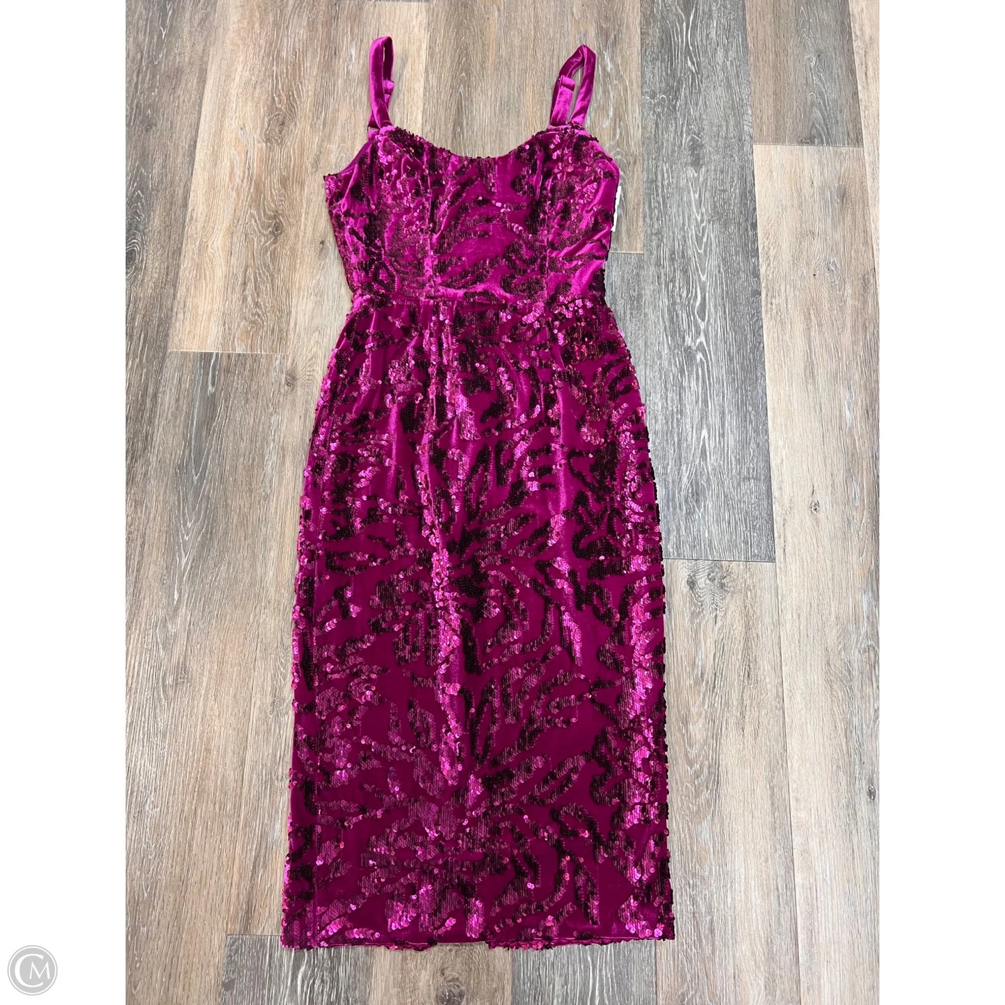 -Dress Party Midi By Dress The Population In Purple, Size: S