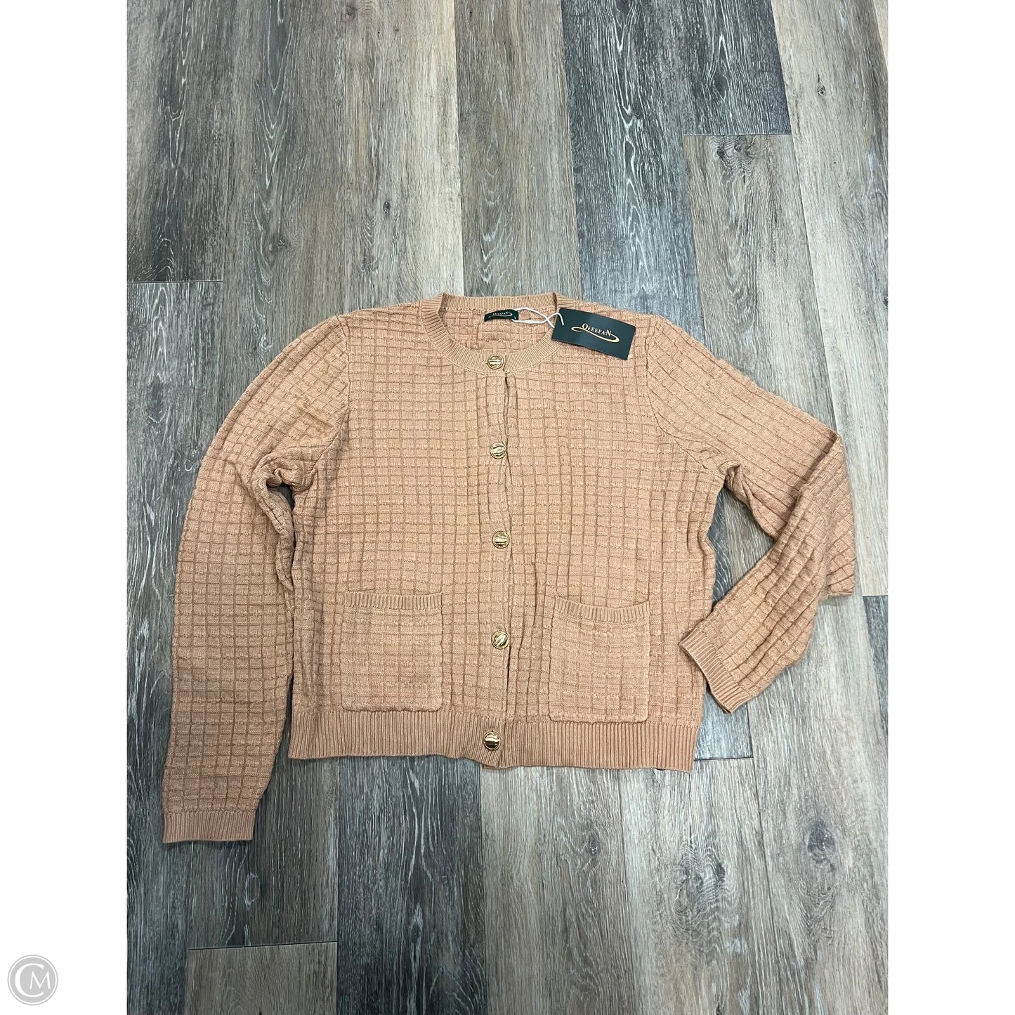 Sweater Cardigan By Ofeefan In Tan, Size: M