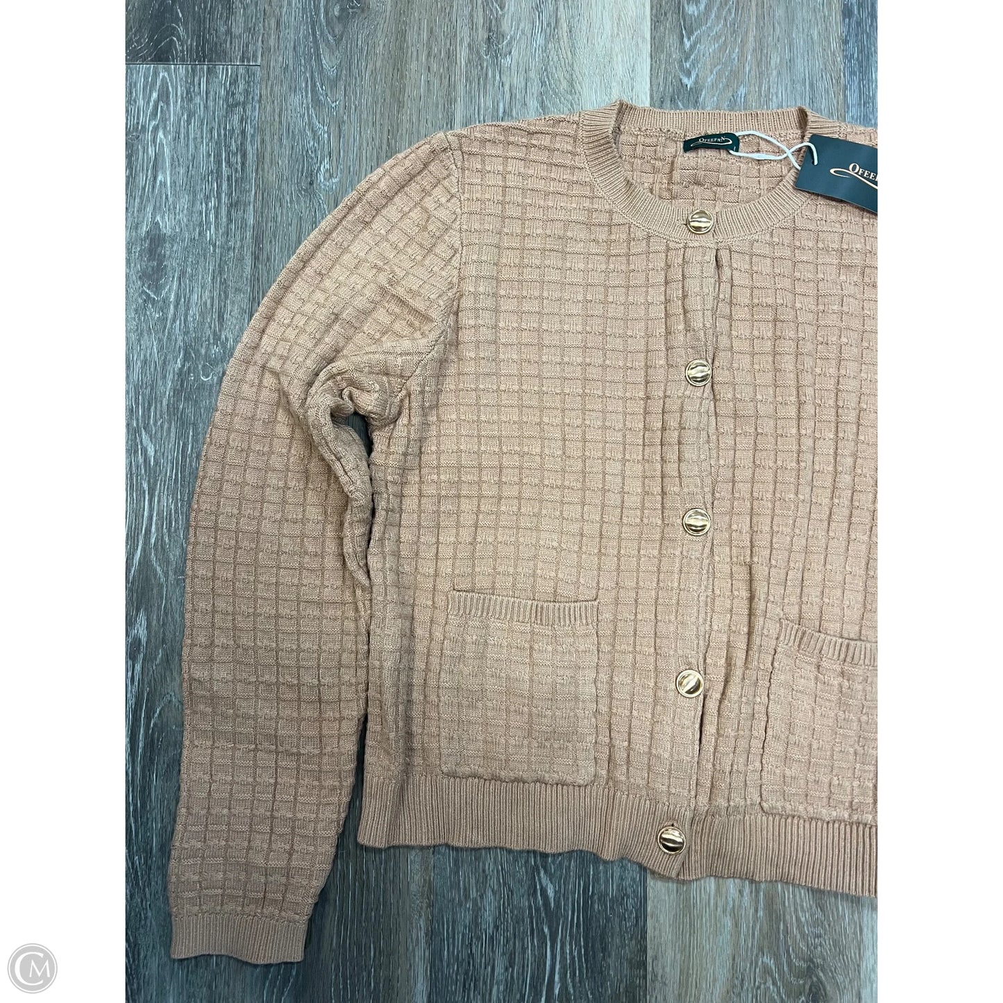 Sweater Cardigan By Ofeefan In Tan, Size: M