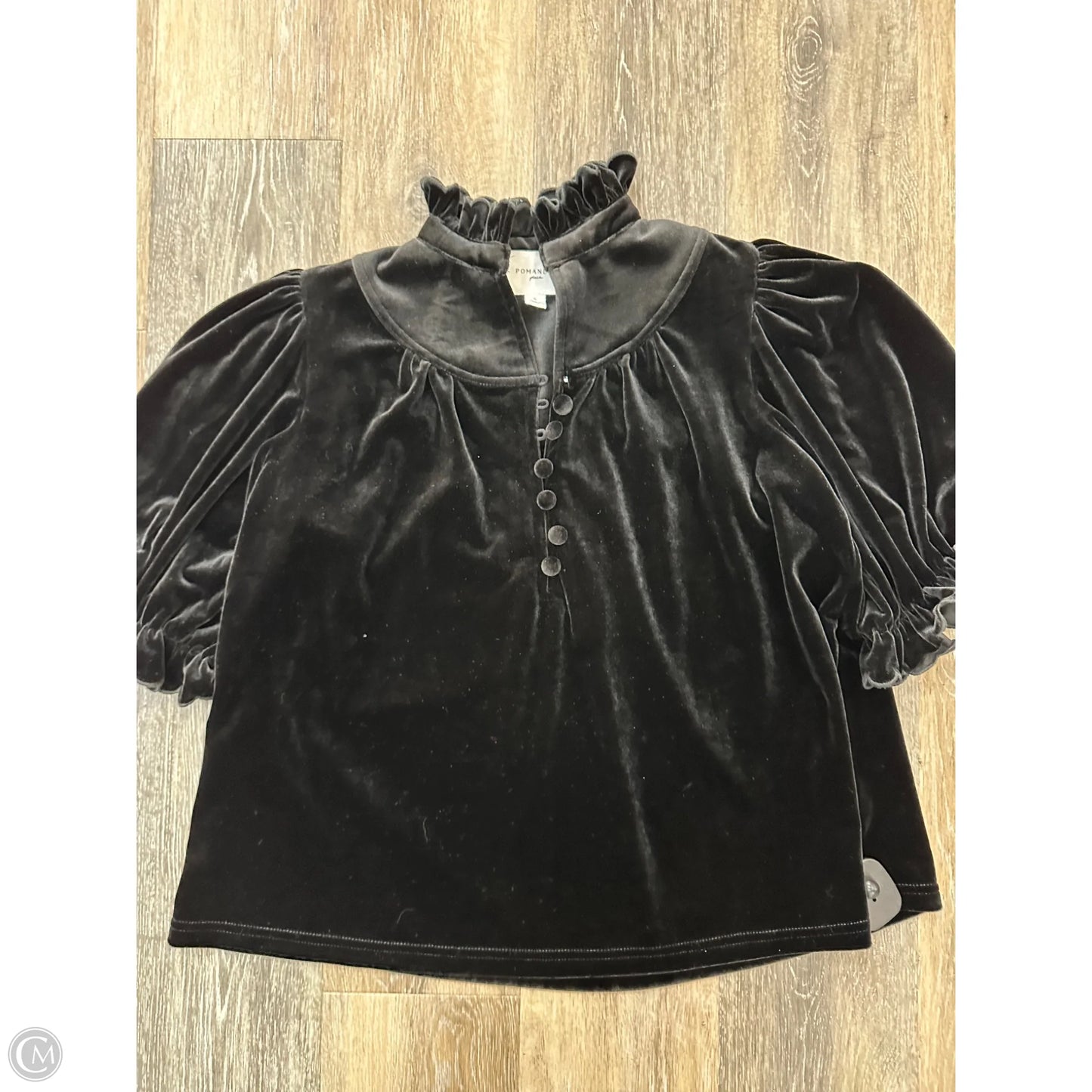 Top Short Sleeve By Pomander Place In Black, Size: S