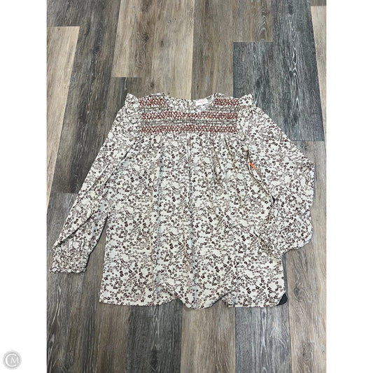 Blouse Long Sleeve By Hailey & Co In Floral Print, Size: L