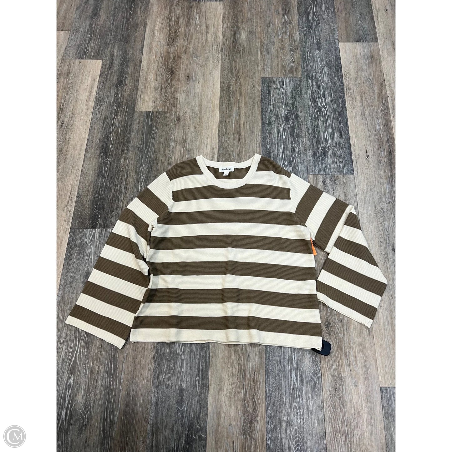 Top Long Sleeve By Soaked In Striped Pattern, Size: Xl