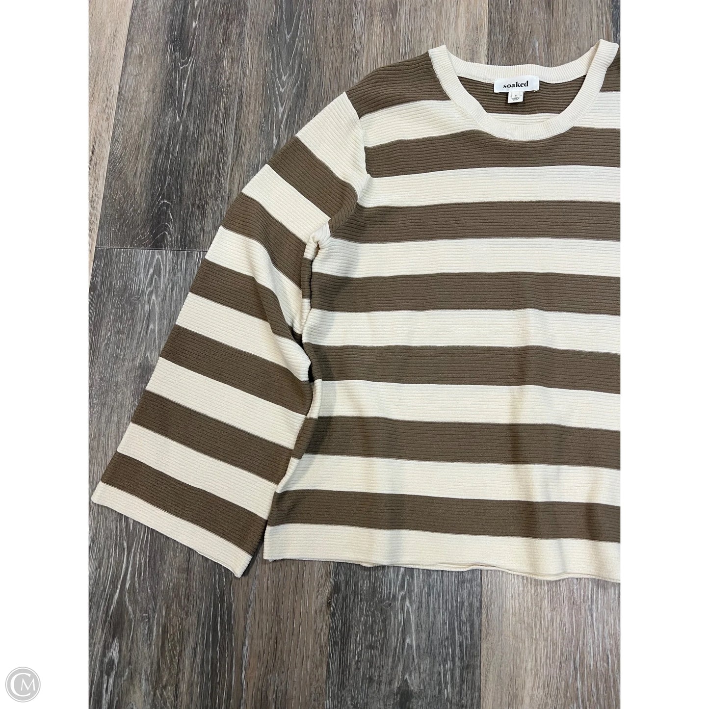 Top Long Sleeve By Soaked In Striped Pattern, Size: Xl