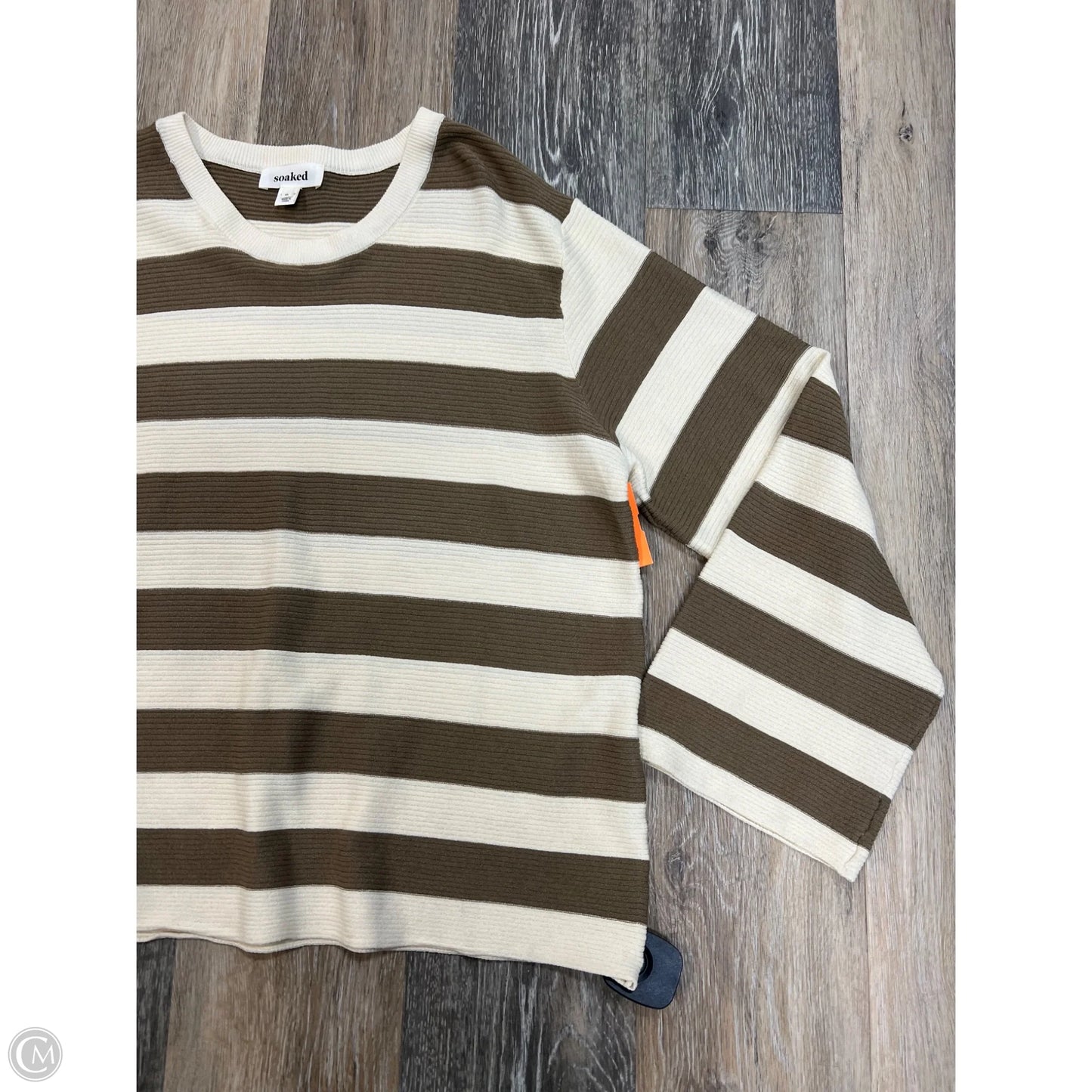 Top Long Sleeve By Soaked In Striped Pattern, Size: Xl