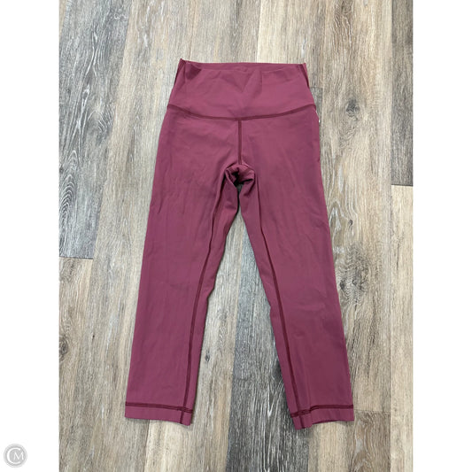 Athletic Capris By Lululemon In Mauve, Size: 6