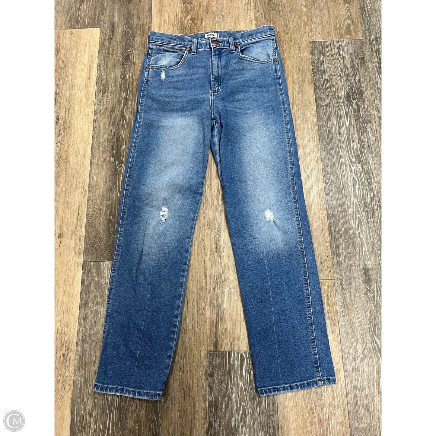 Jeans Straight By Wrangler In Blue Denim, Size: 2