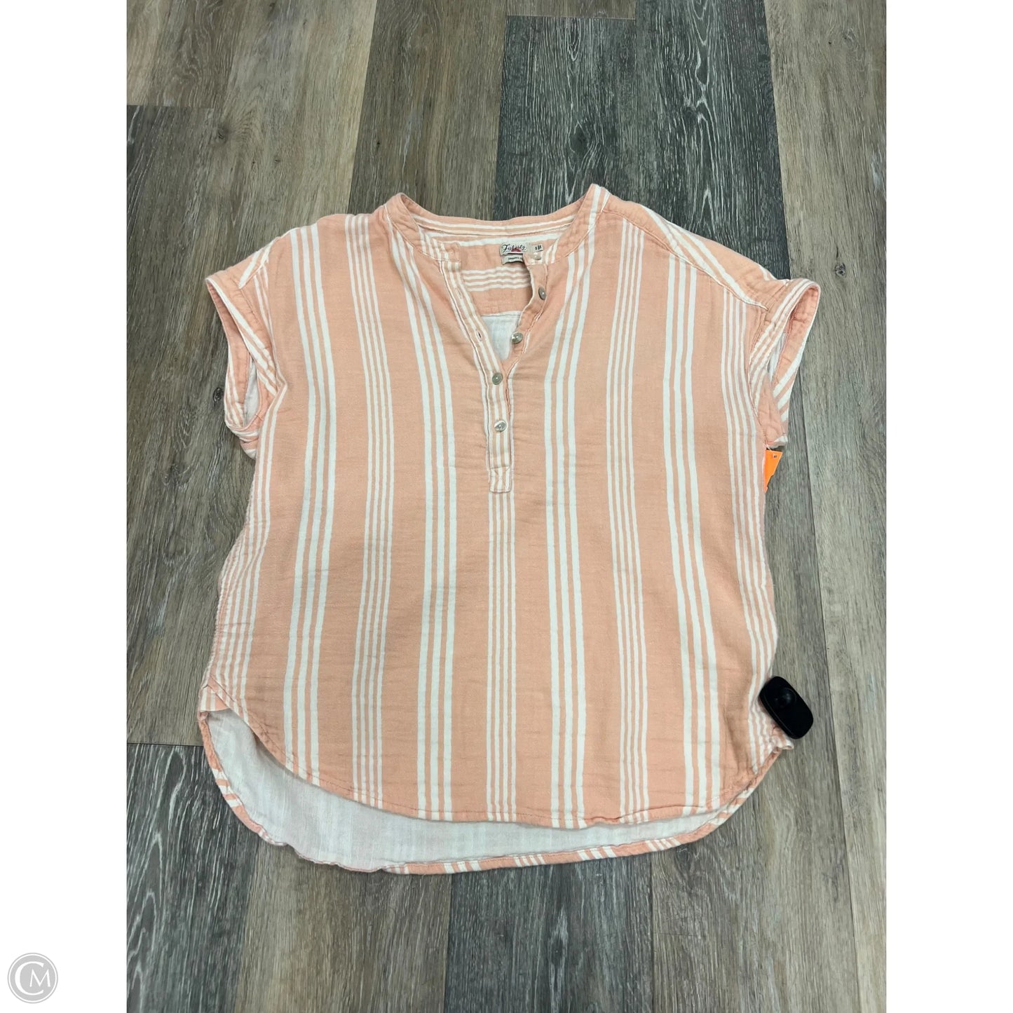 Top Short Sleeve By Faherty In Striped Pattern, Size: S