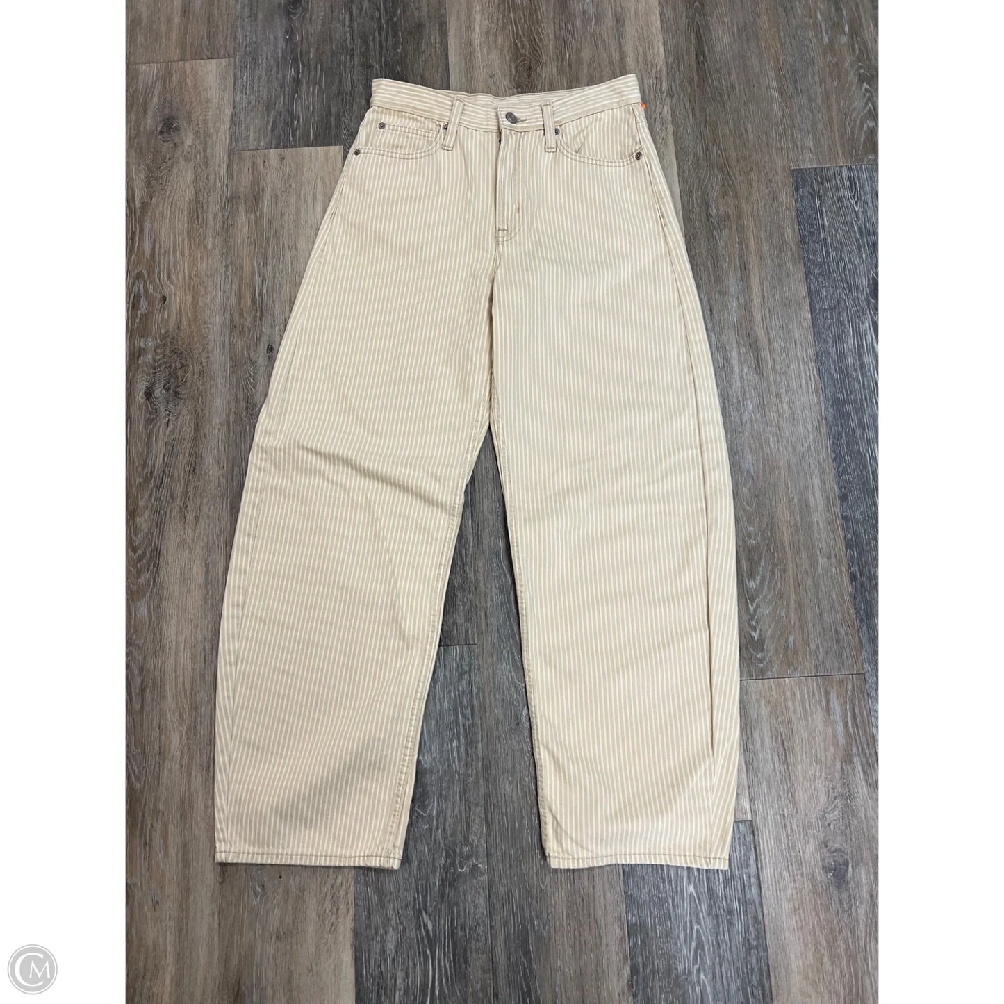 Jeans Straight By Gap In Tan & White, Size: 4