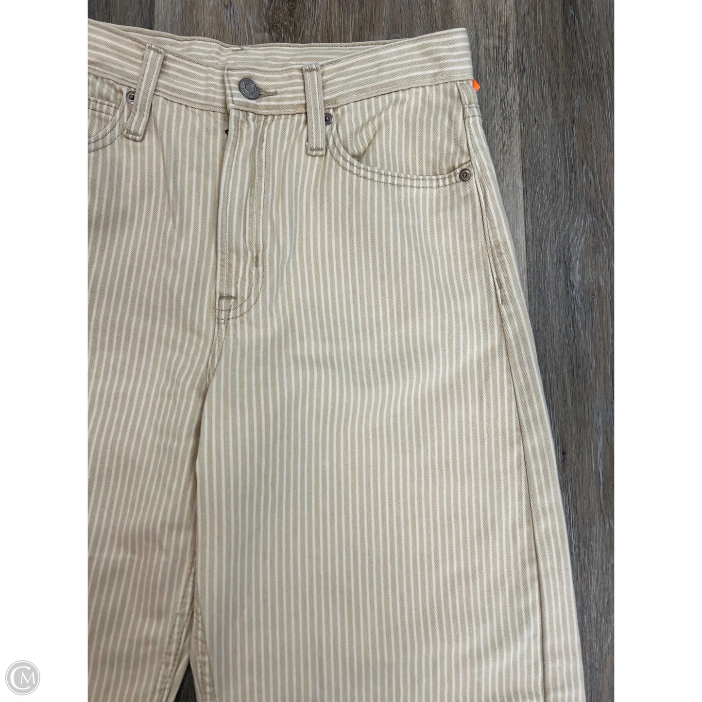 Jeans Straight By Gap In Tan & White, Size: 4