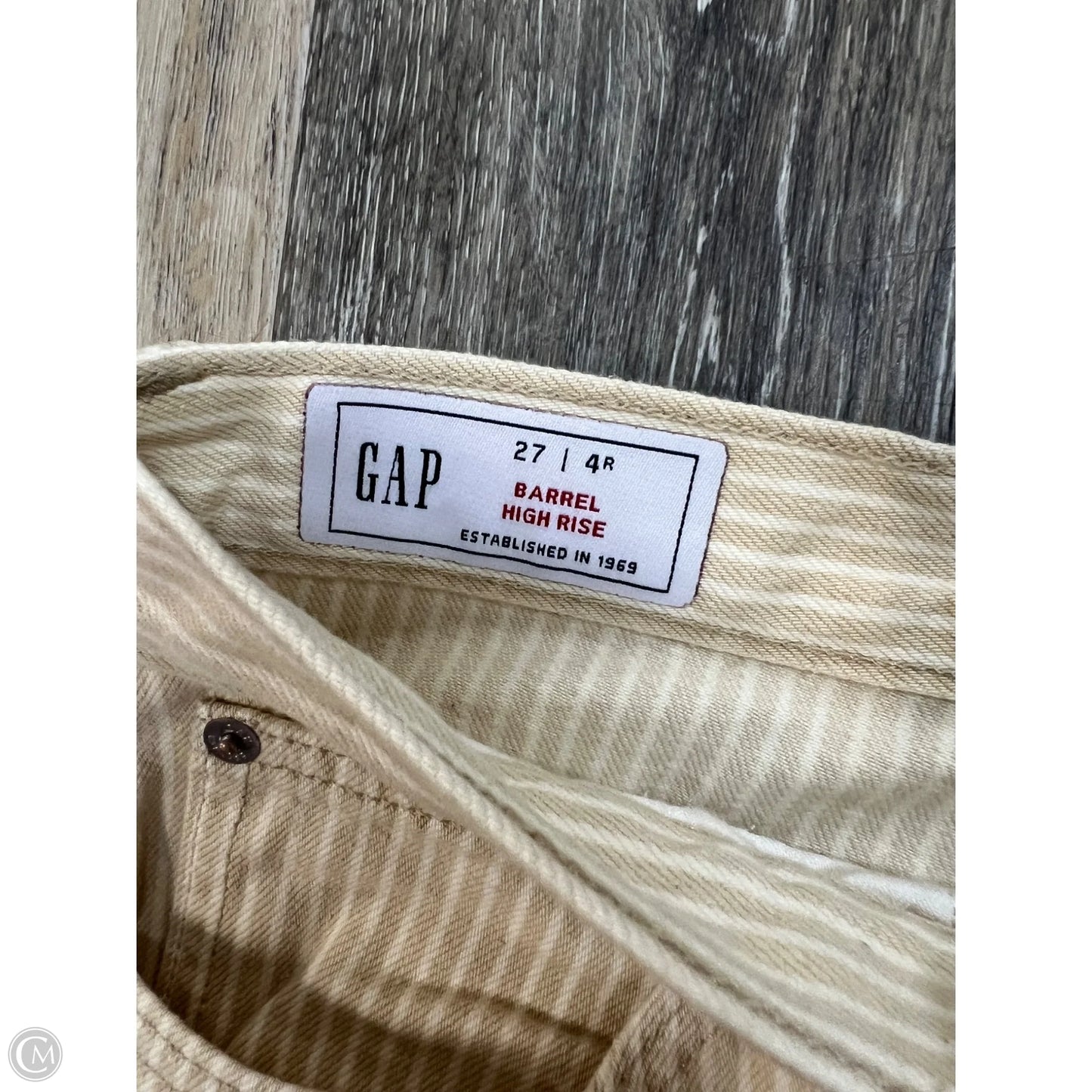 Jeans Straight By Gap In Tan & White, Size: 4