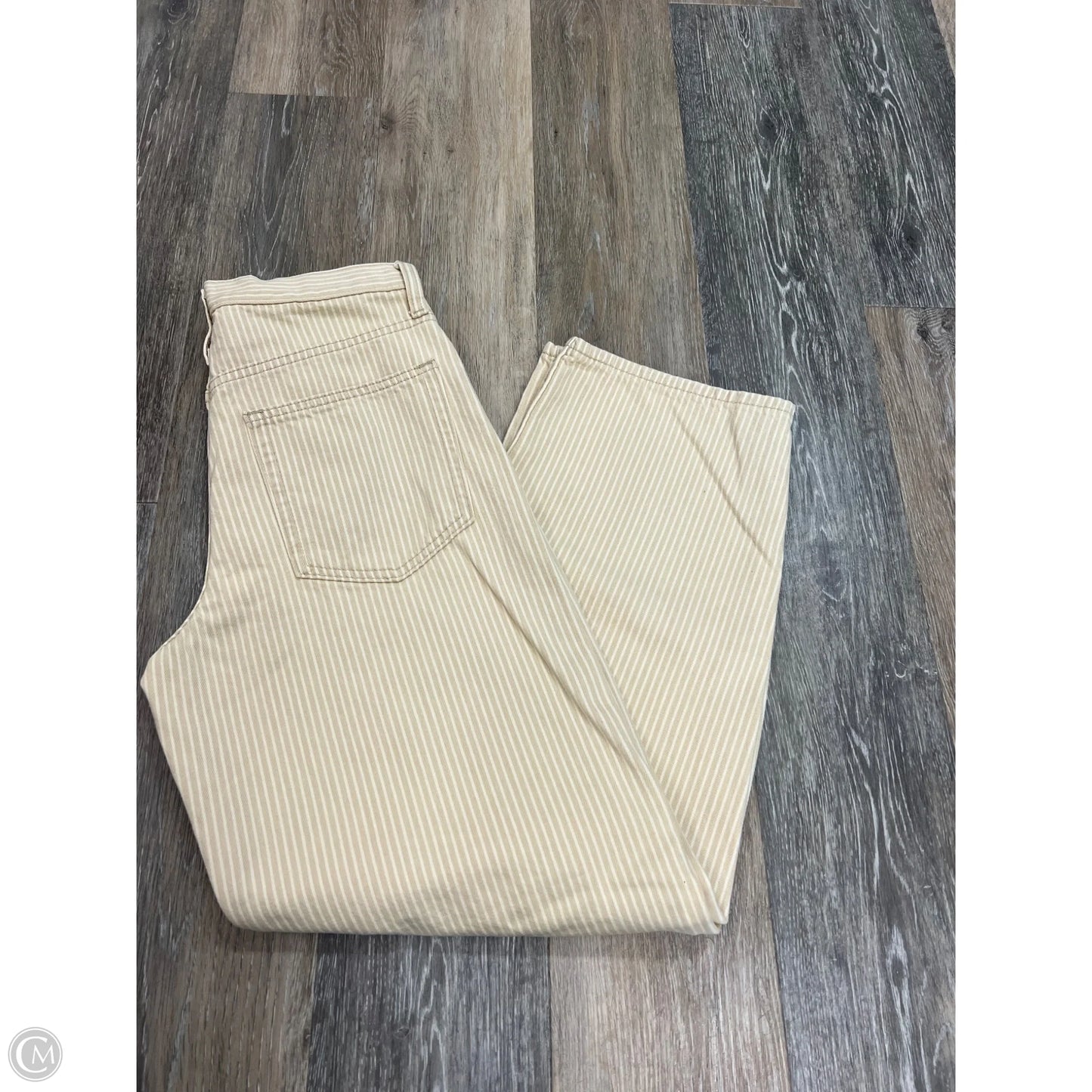 Jeans Straight By Gap In Tan & White, Size: 4