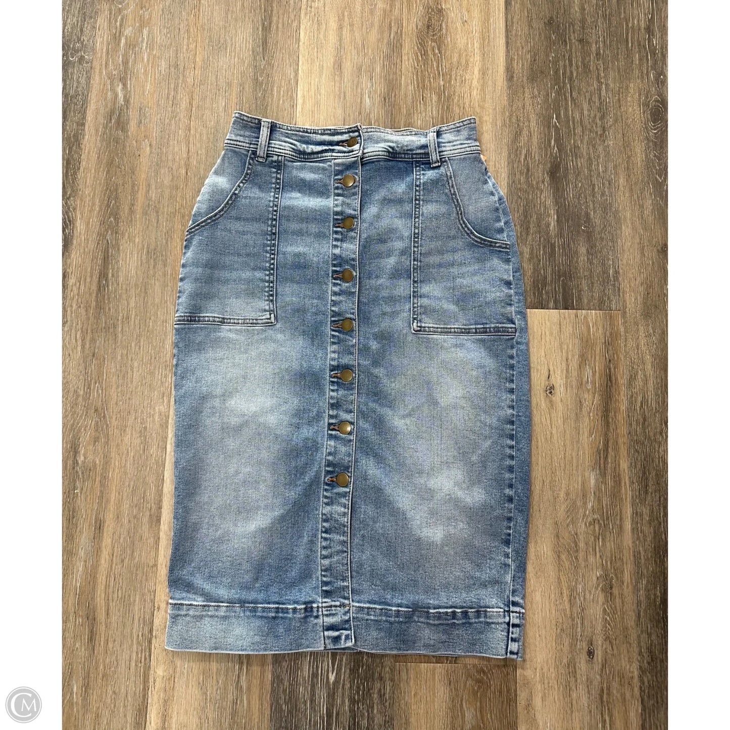 Skirt Midi By Evereve In Blue Denim, Size: 6