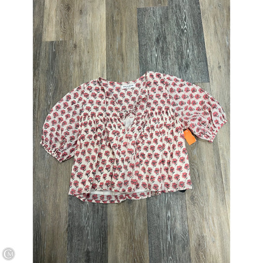 Blouse Short Sleeve By India Collection In Floral Print, Size: Xs/S