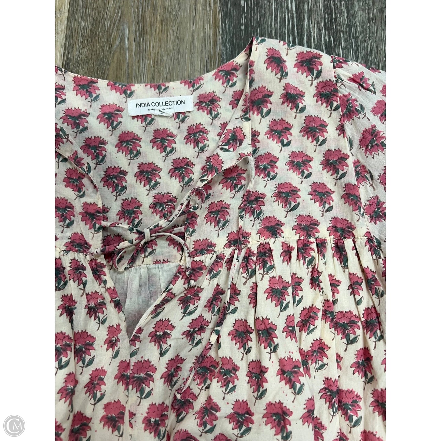 Blouse Short Sleeve By India Collection In Floral Print, Size: Xs/S