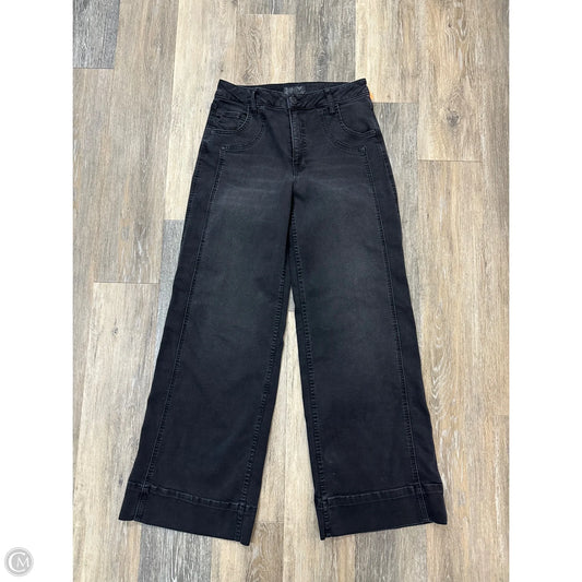 Jeans Wide Leg By Kut In Black Denim, Size: 4