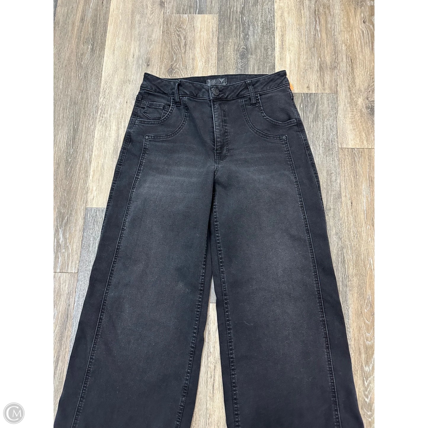 Jeans Wide Leg By Kut In Black Denim, Size: 4