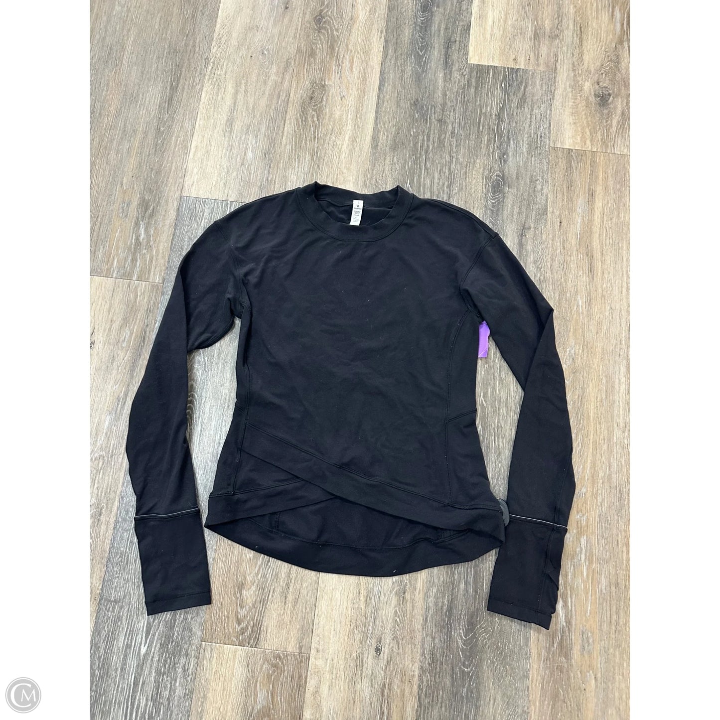 Athletic Top Long Sleeve Collar By Lululemon In Black, Size: S