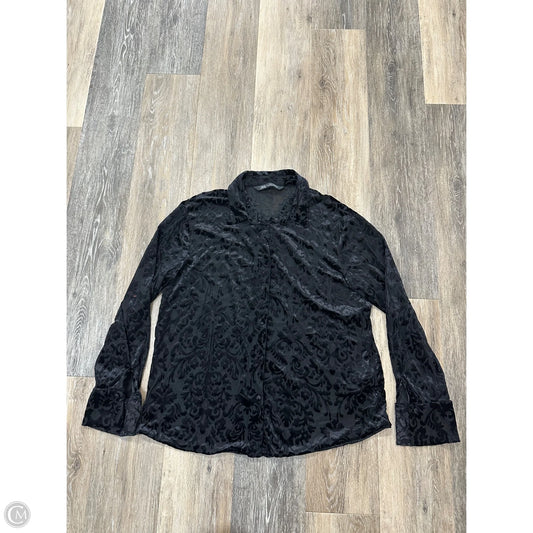Blouse Long Sleeve By Zara In Black, Size: L