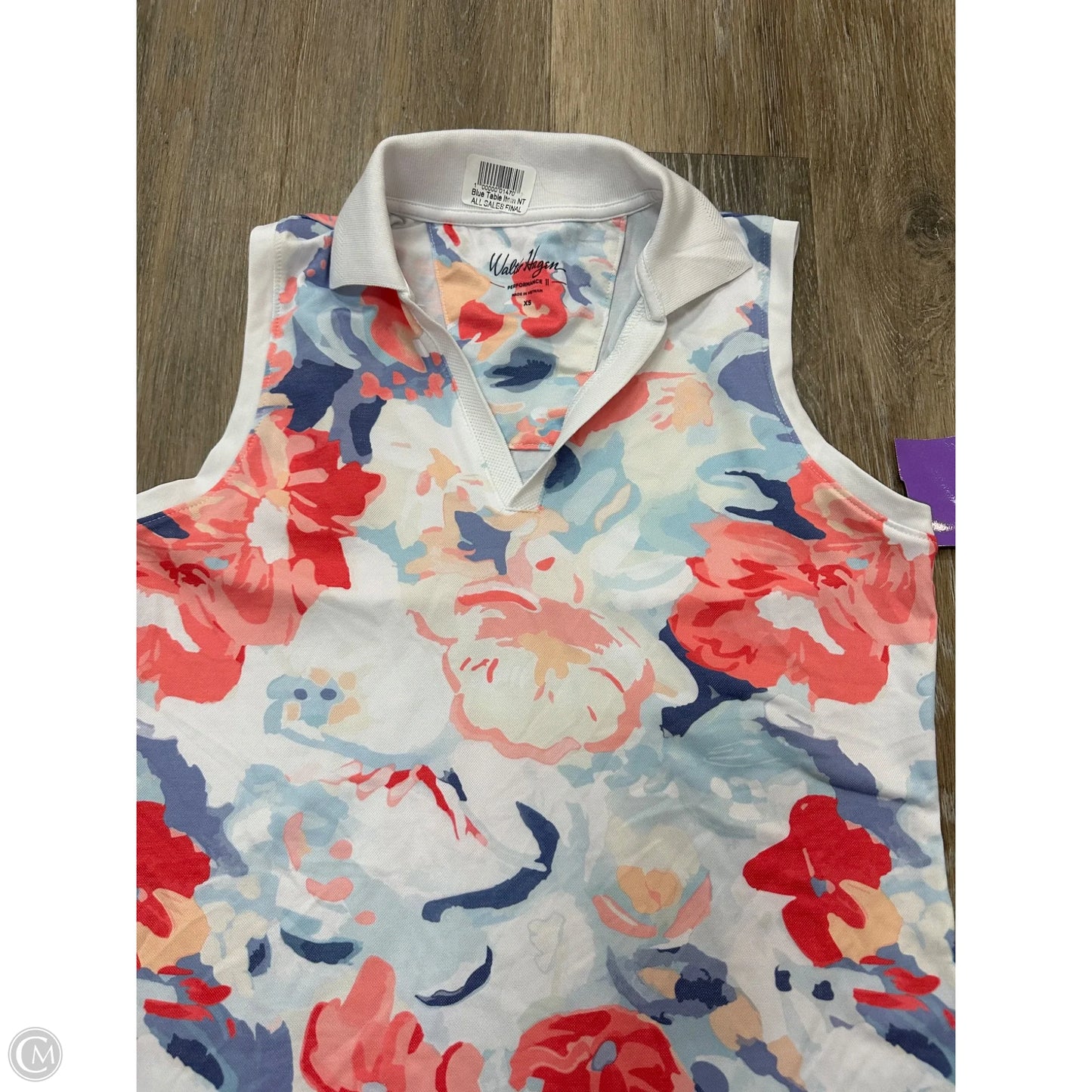 Athletic Tank Top By Walter Hagen In Floral Print, Size: Xs