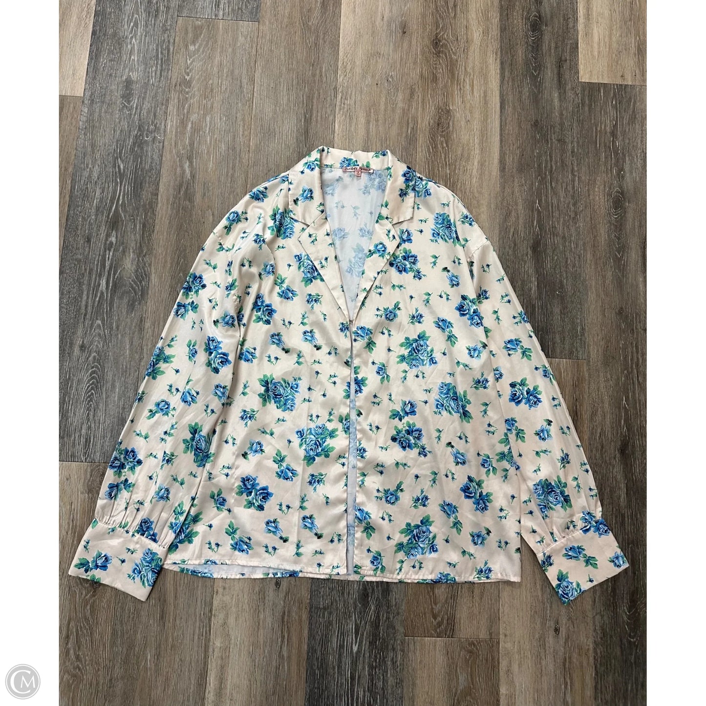 Blouse Long Sleeve By Bailey Rose In Floral Print, Size: M