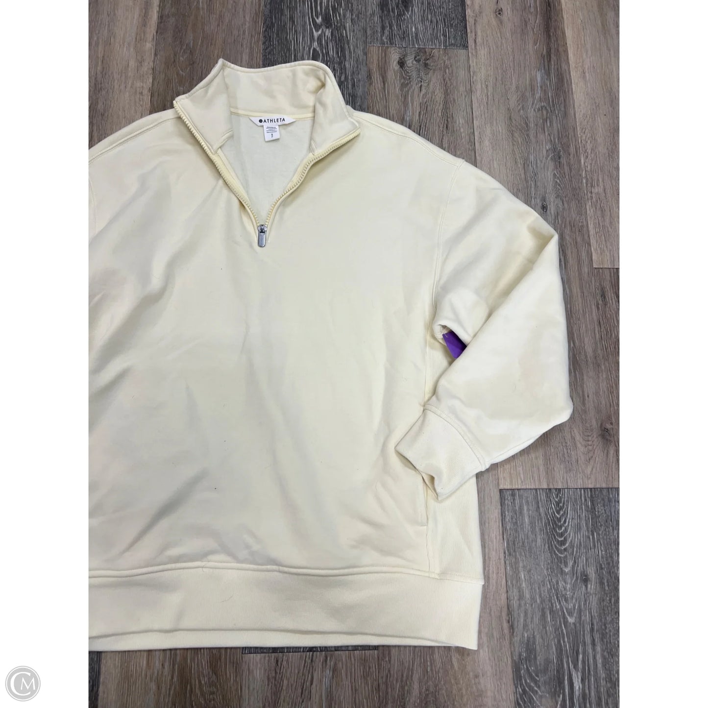 Athletic Top Long Sleeve Collar By Athleta In Yellow, Size: S