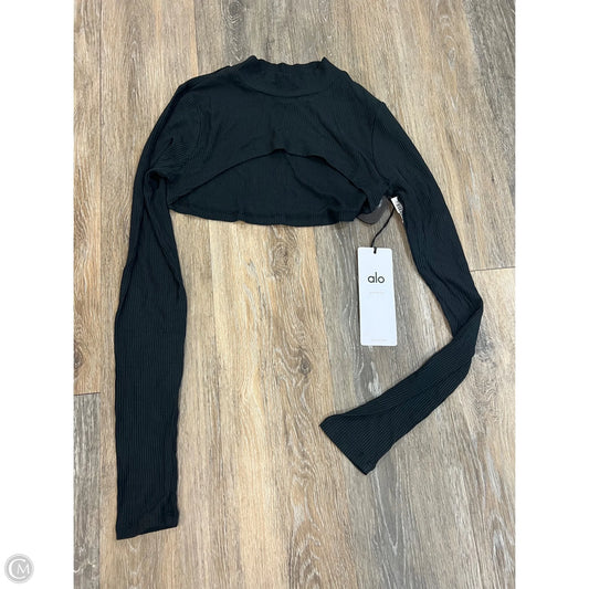 Athletic Top Long Sleeve Collar By Alo In Black, Size: M