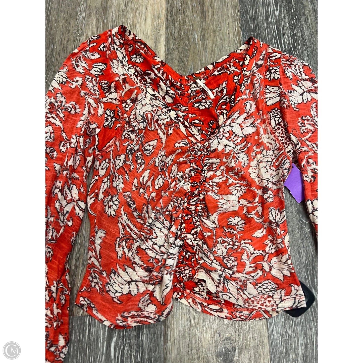 Top Long Sleeve By Free People In Floral Print, Size: S