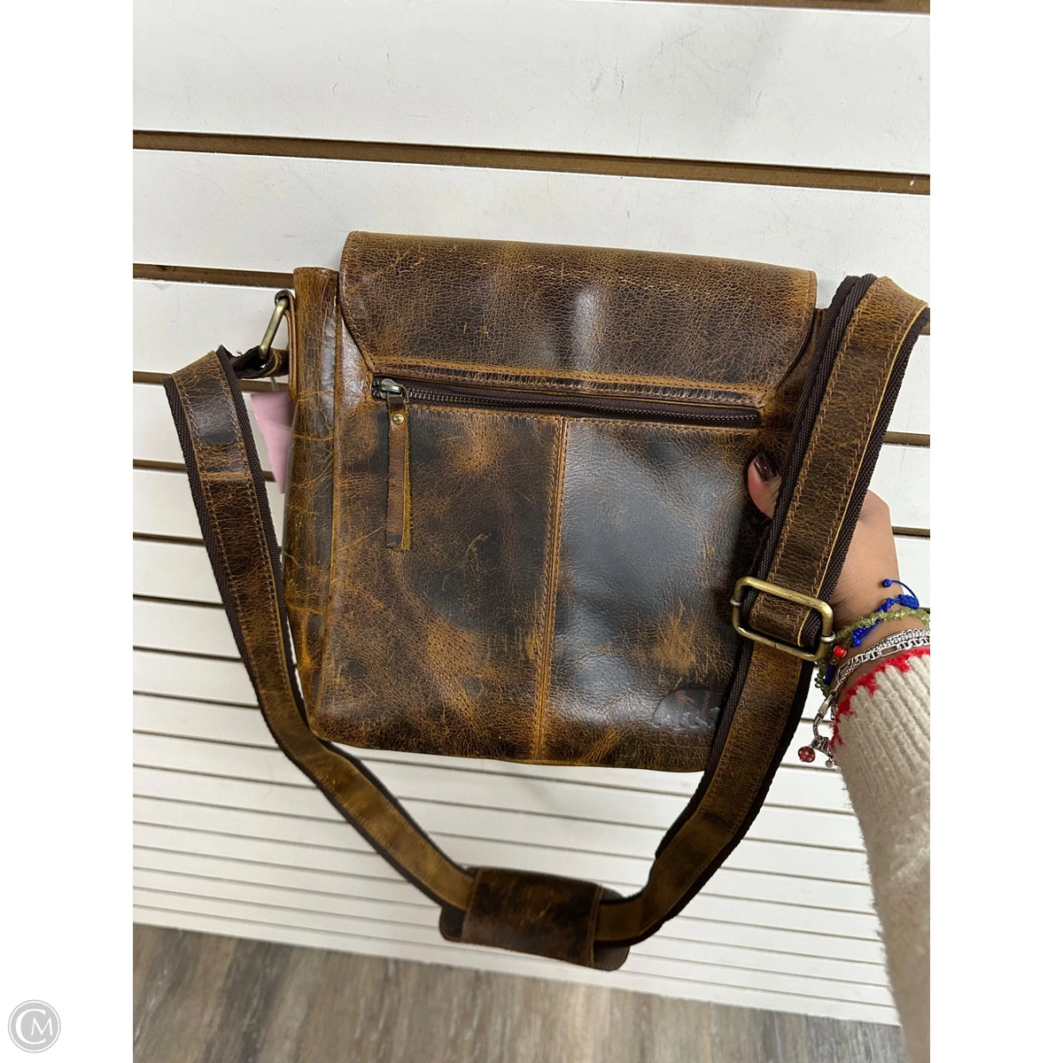 Crossbody Leather By Cmb, Size: Large