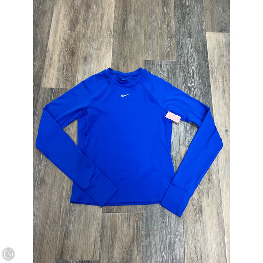 Athletic Top Long Sleeve Collar By Nike Apparel In Blue, Size: M